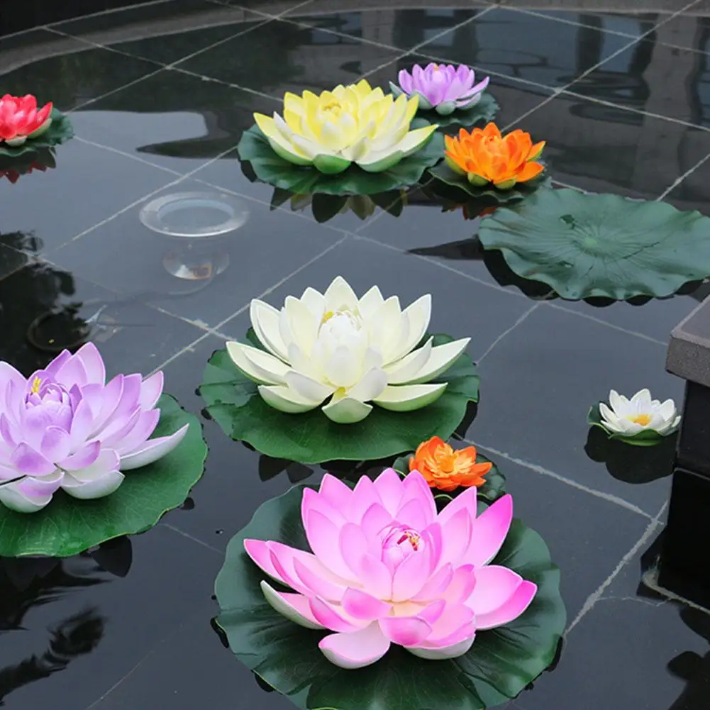 

[ Hot Sale ] 18CM Artificial Floating Lotus Shape Water Surface Decorartion for Pool Pond