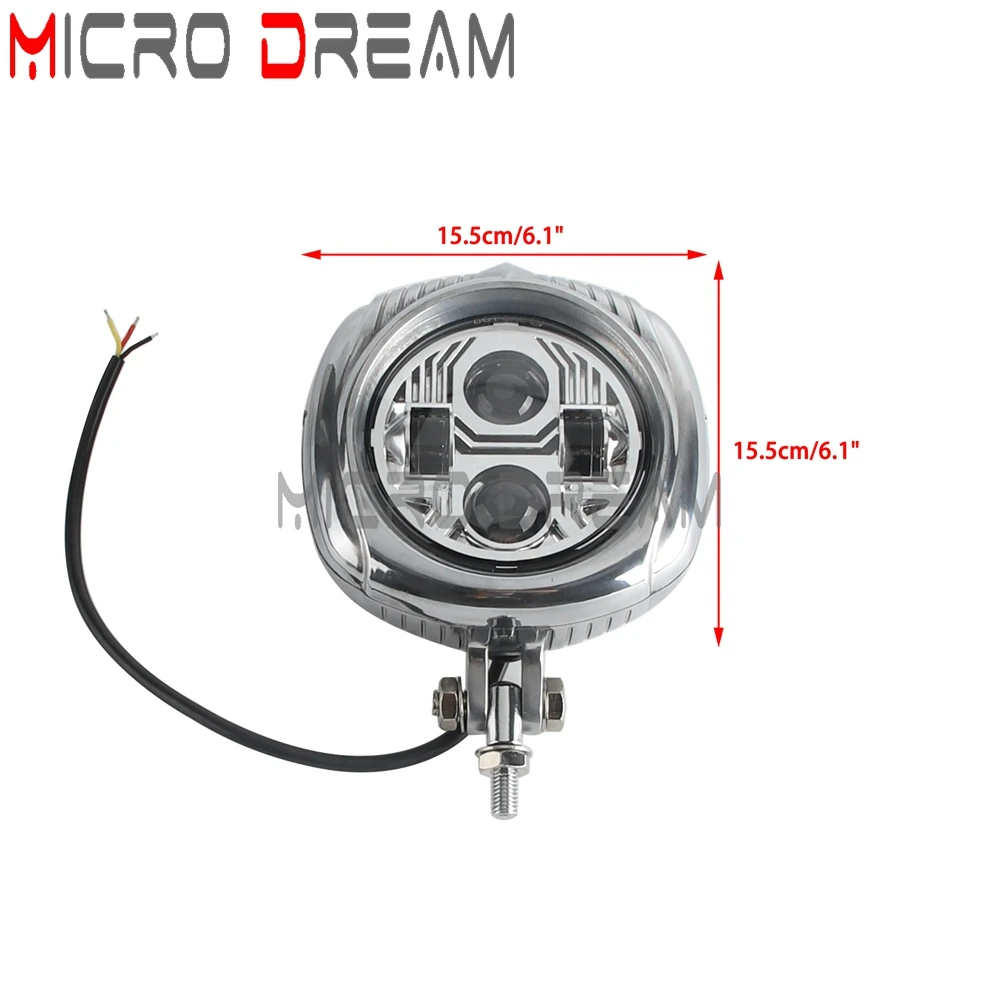 Светодиодная фара для мотоцикла передняя винтажная герметичная Electroline Harley Sportster