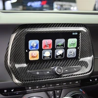 for chevrolet camaro carbon fiber navigation screen panel cover sticker for camaro 2016 2019 luxury car interior hard carbon
