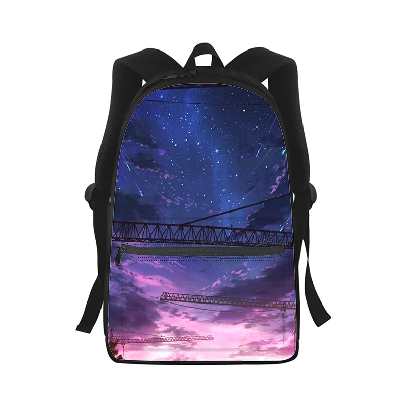 Art Anime Landscape illustration Men Women Backpack 3D Print Fashion Student School Bag Laptop Backpack Kids Travel Shoulder Bag