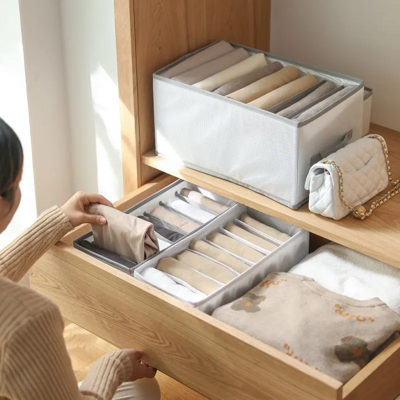 

Органайзер для одежды, коробка для хранения джинсов, органайзер, коробка для гардероба, коробка для хранения одежды с отсеками, для хранения...