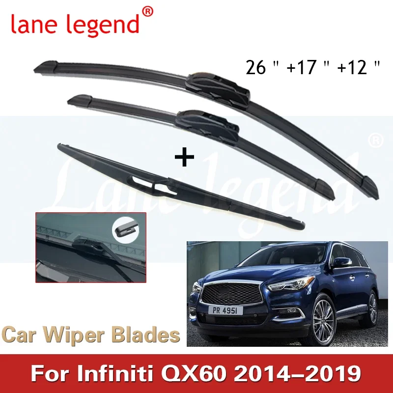 

Для Infiniti QX60 2014-2019 передние и задние щетки стеклоочистителя, аксессуары для резаков J-крючок 2014 2015 2016 2017 2018 2019