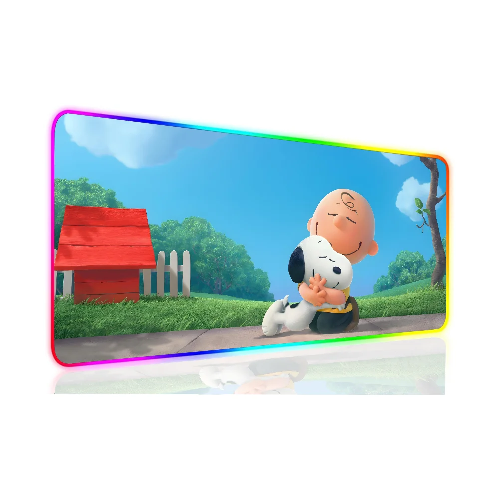 Cartoon Cute Dog S-Snoopys Mousepad XXL RGB Gaming Mouse Pads HD Gamer Accessories Large LED