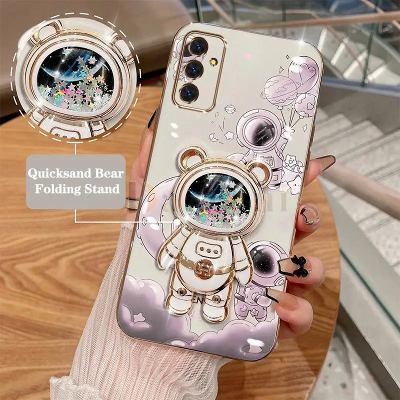 Чехол-держатель для телефона Зыбучий песок Медведь-Астронавт Samsung Galaxy A34 тонкая