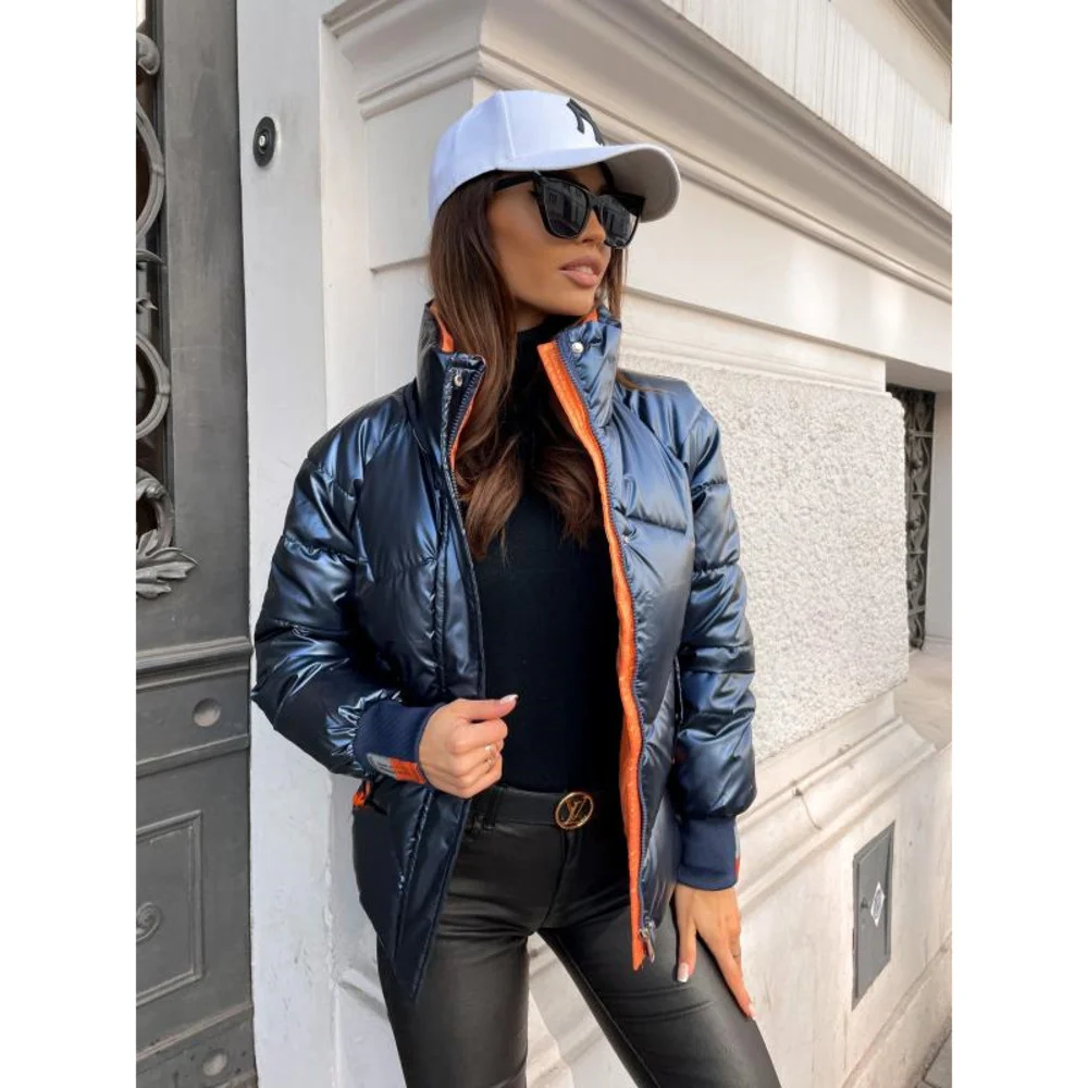 Women's Winter Coat Cotton Clothes Warm Casual Autumn And Winter Windproof Turtleneck Clothes Thickened Short Coat