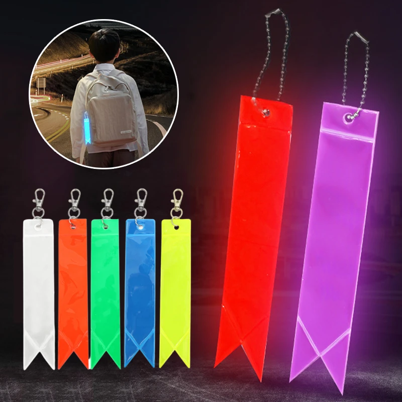 

Reflective Keychain for Bags Backpack Pendant Strip Ornaments Reflectors for Things Adults Children Night Safety Accessories New