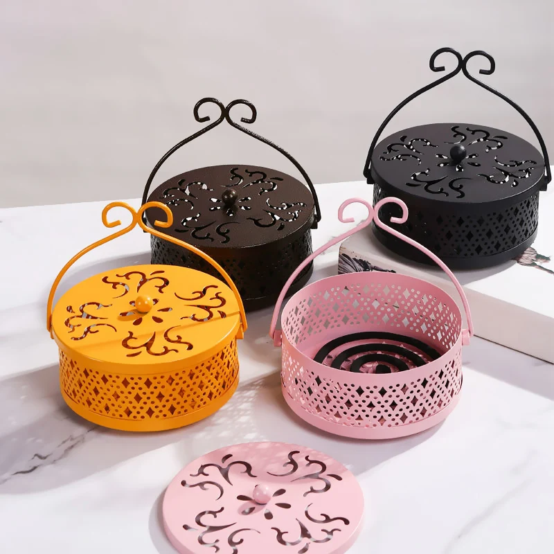 

Mosquito Incense Box Iron Mini Mosquito Incense Furnace Sandalwood Incense Incense Furnace Indoor Mosquito Coil Storage Rack