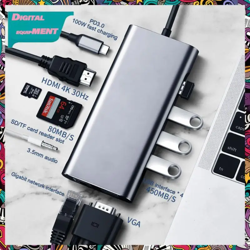 

Aluminum Alloy Usb-c Hub Portable Type C Extensor Laptop Docking Station 5gbps Type-c Docking Station Pc Accessories 1080p@60hz