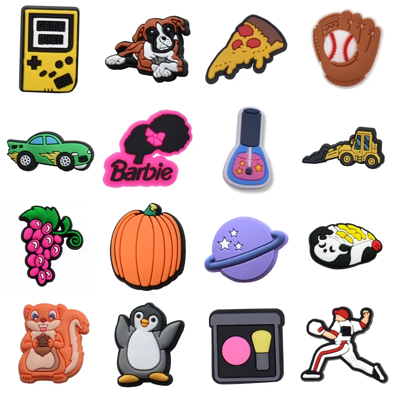

Single Sales PVC Shoes Charms Accessories Boys Girls Party Gifts Garden Clog Buckle Pins Decorations Fit Croc Sandals Wristband
