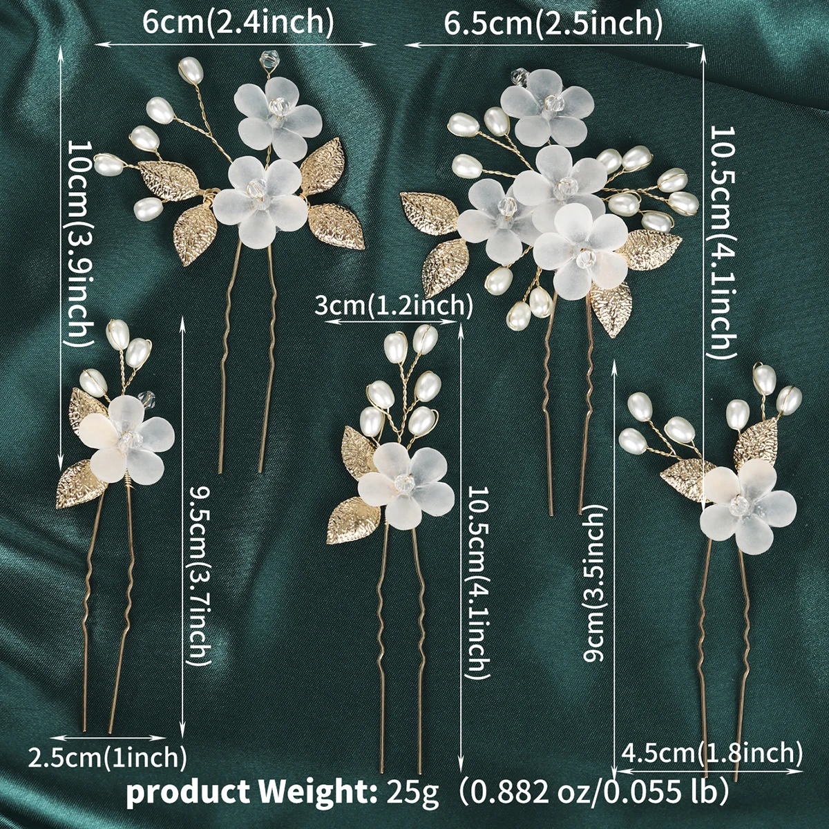 Efily модный набор заколок для волос с кристаллами и цветком Mori 5 шт. заколка