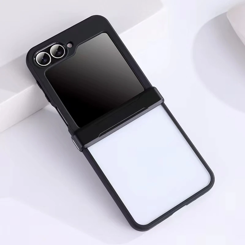 Матовый Прозрачный жесткий чехол из поликарбоната с петлями для Samsung Galaxy Z Flip 6 5 4