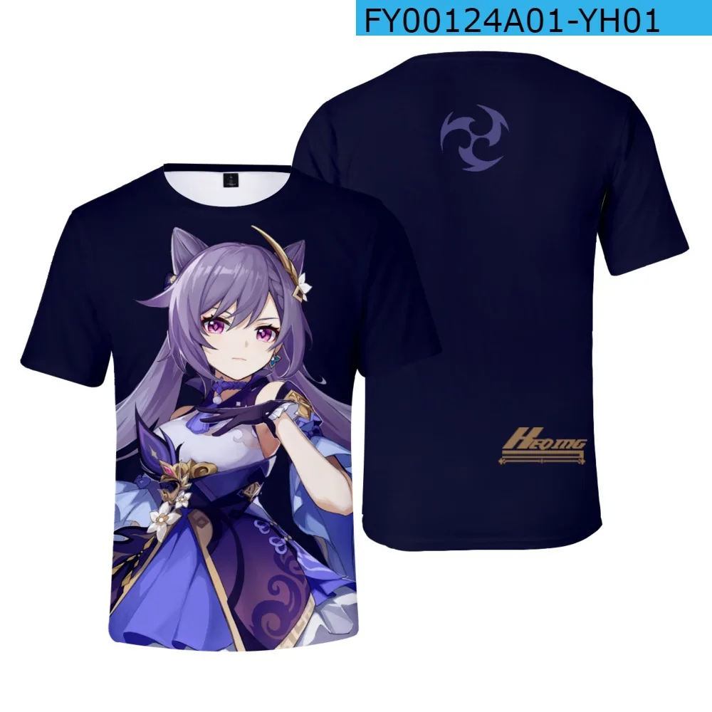 

2021 New cartoon anime game T-shirt 3d digital printing game Genshin Impact/account genshin impact