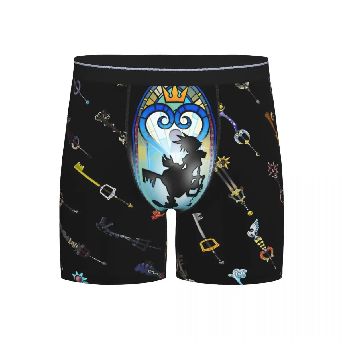 

Kingdom Hearts Mens Underpants Dark Keyblades Print Boxer Shorts Male Breathable Panties Brand Boxers Briefs