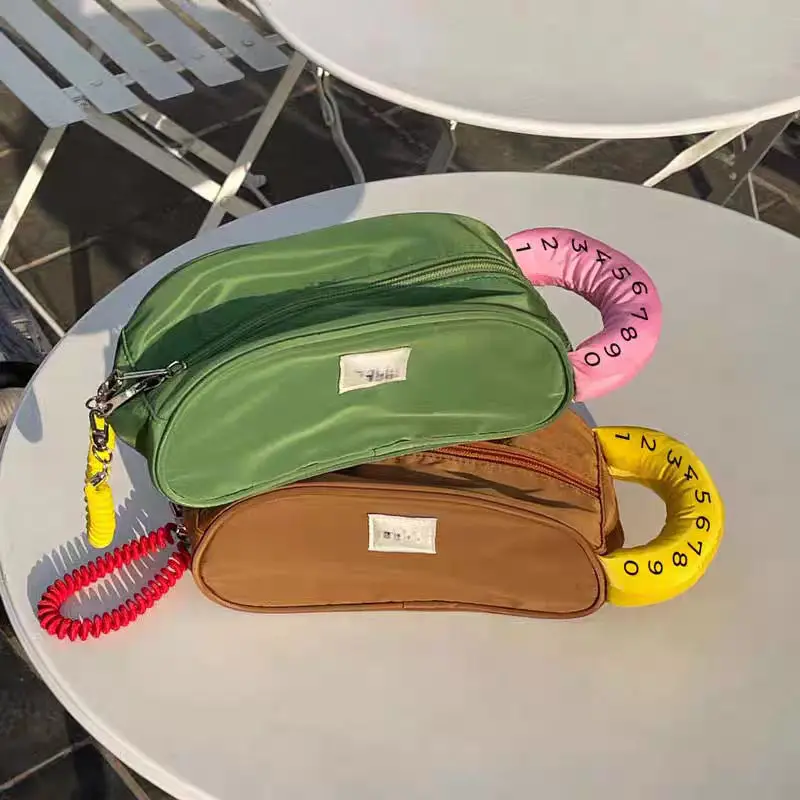 women bag nylon bucket waterproof new fashion solid zipper soft handbag purse phone bag cosmetic bag sweet free global shipping