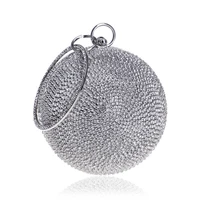 silver diamond rhinestone ball evening bag 2022 womens fashion handbags luxury design party dress clutch party bridal purse