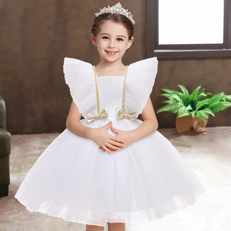 

2022 Flying Sleeve Mesh Princess Dress Girls Dress Princess Dress Kids Party Dress Kids Dresses for Girls Evening Dresses
