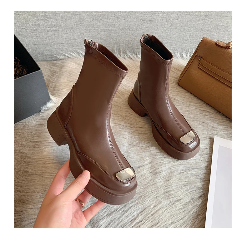 Массивные Ботинки Челси женская обувь новая зимняя модная женские ботинки с