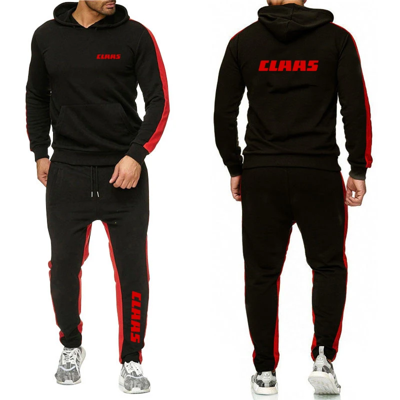 

2022 New Men's CLAAS Printing Sport Wear Hoodie High Quality Solid Color Hooded Long Sleeve Tracksuit + Casual Sweatpants Suit