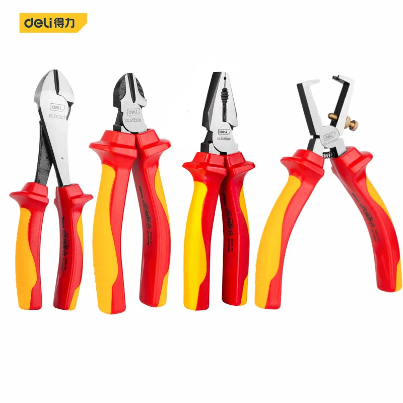 

Deli 1Pcs Set 1000V VDE Insulation Diagonal Pliers Multifunctional Pliers Long Nose Pliers Wire Cutters Electrician Hand Tools