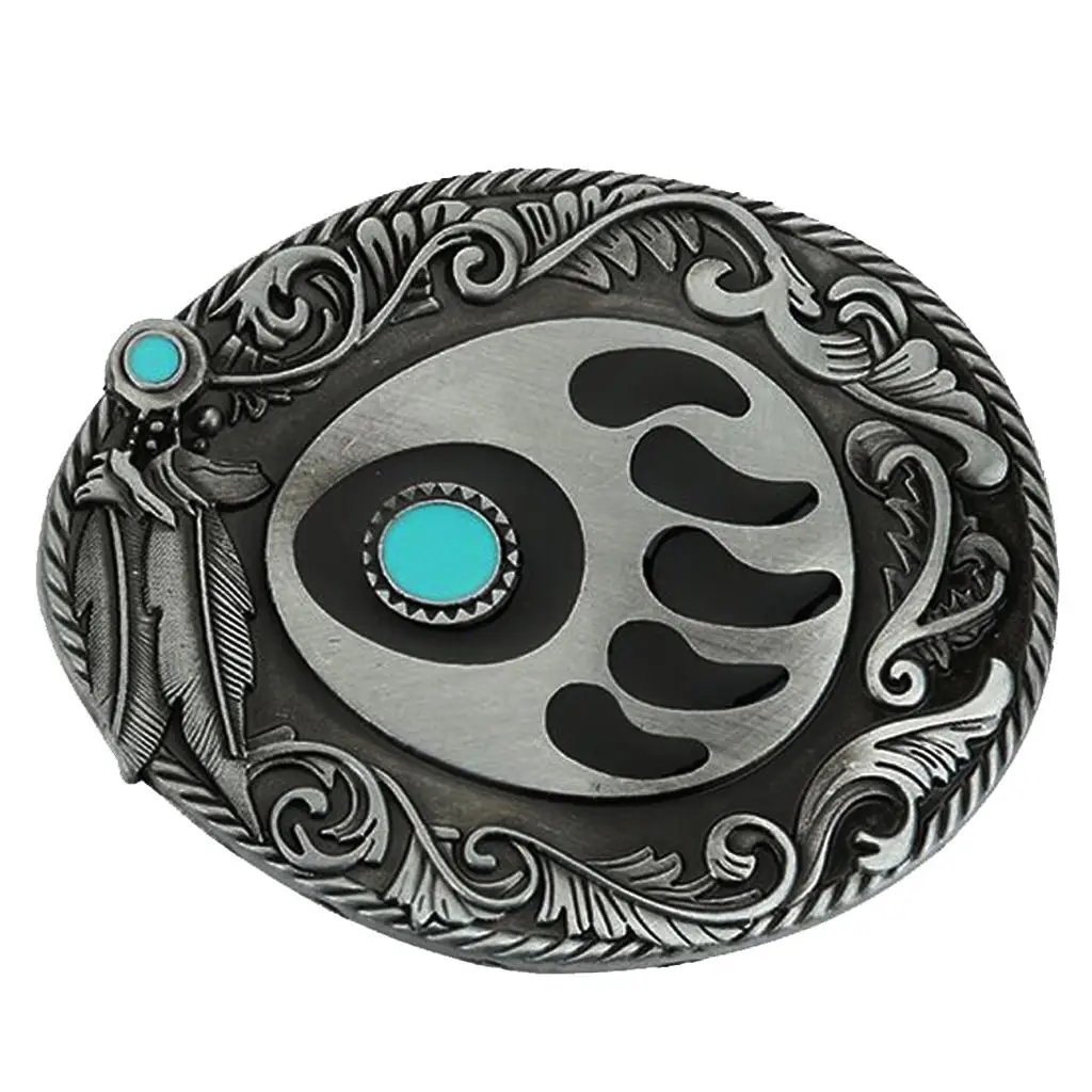 

Retro Turquoise Vintage Belt Buckle Cowboy Western Fashion Belt Buckle fit 3.6-3.9cm Belt