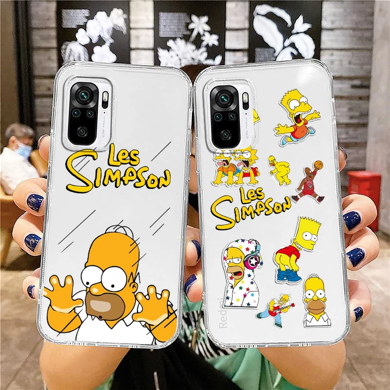 

Cartoon Disney Funny Simpsons For Xiaomi Redmi Note 12 10 11 9 Pro Plus Speed 11S 11T 10S 9 8 5G Transparent Phone Case Cover
