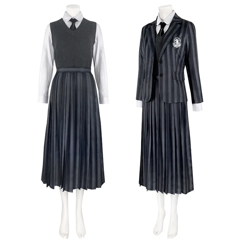 

2022 Series Wednesday Addams Cosplay Costumes Schoolgirl Nevermore College School Uniforms Suit Halloween Uniform Party