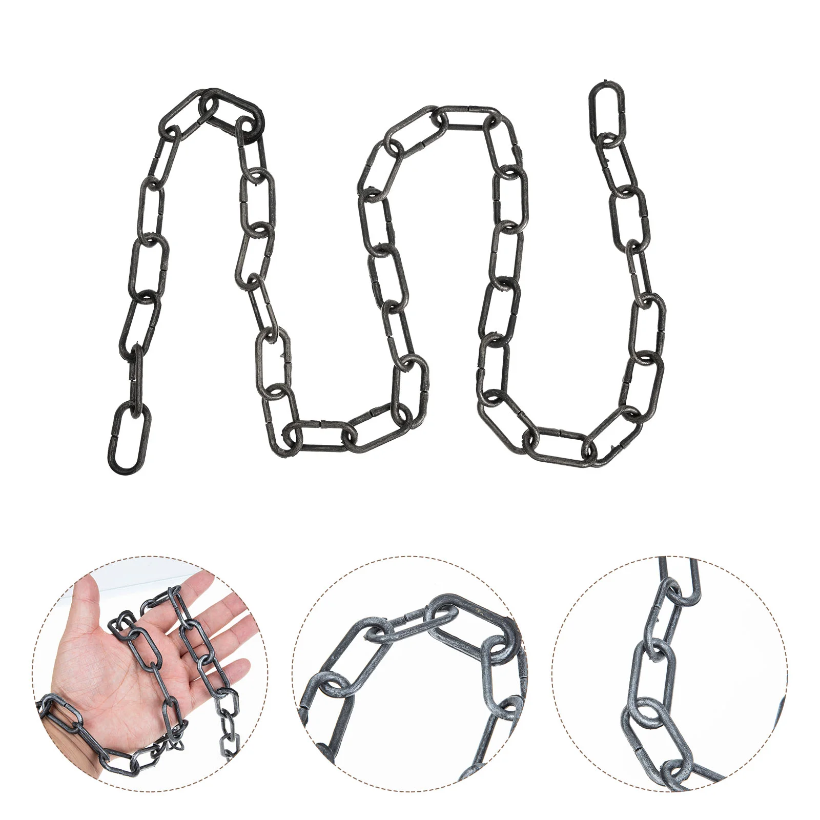 

2 Pcs Halloween Decor Simulated Iron Chain Prop Pillar Fake Barrier Chains Plastic Pe Prisoner Child