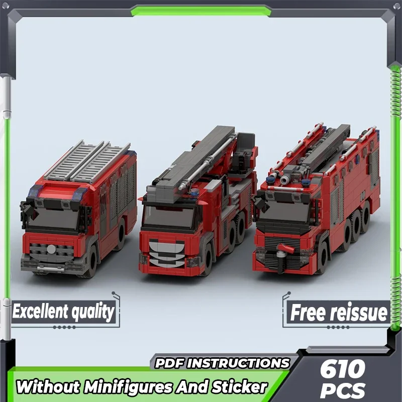 Модель городского автомобиля Moc строительные блоки Япония пожарная пена тендер
