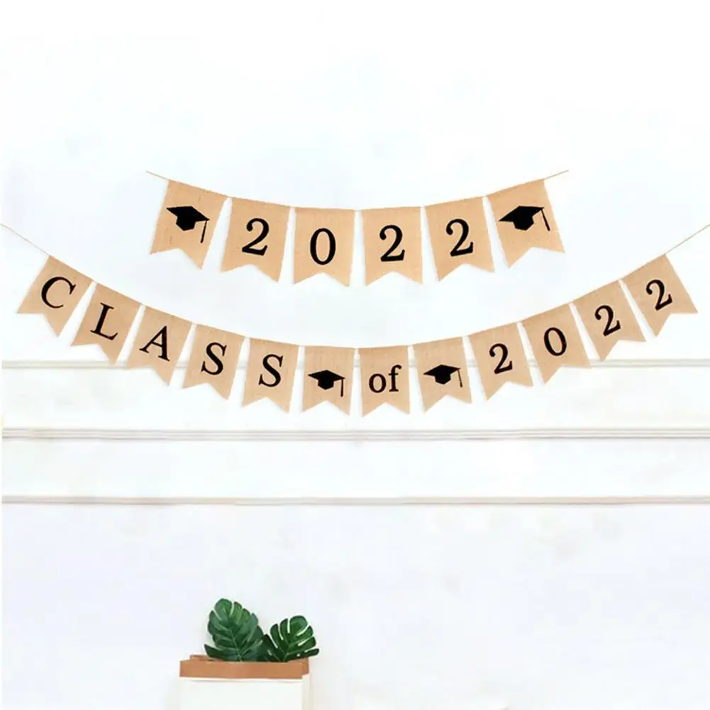 

Congrats Banner Anti-fading 2 Styles Nice-looking Senior 2022 Number Hanging Garland Banner Decor for Congratulation