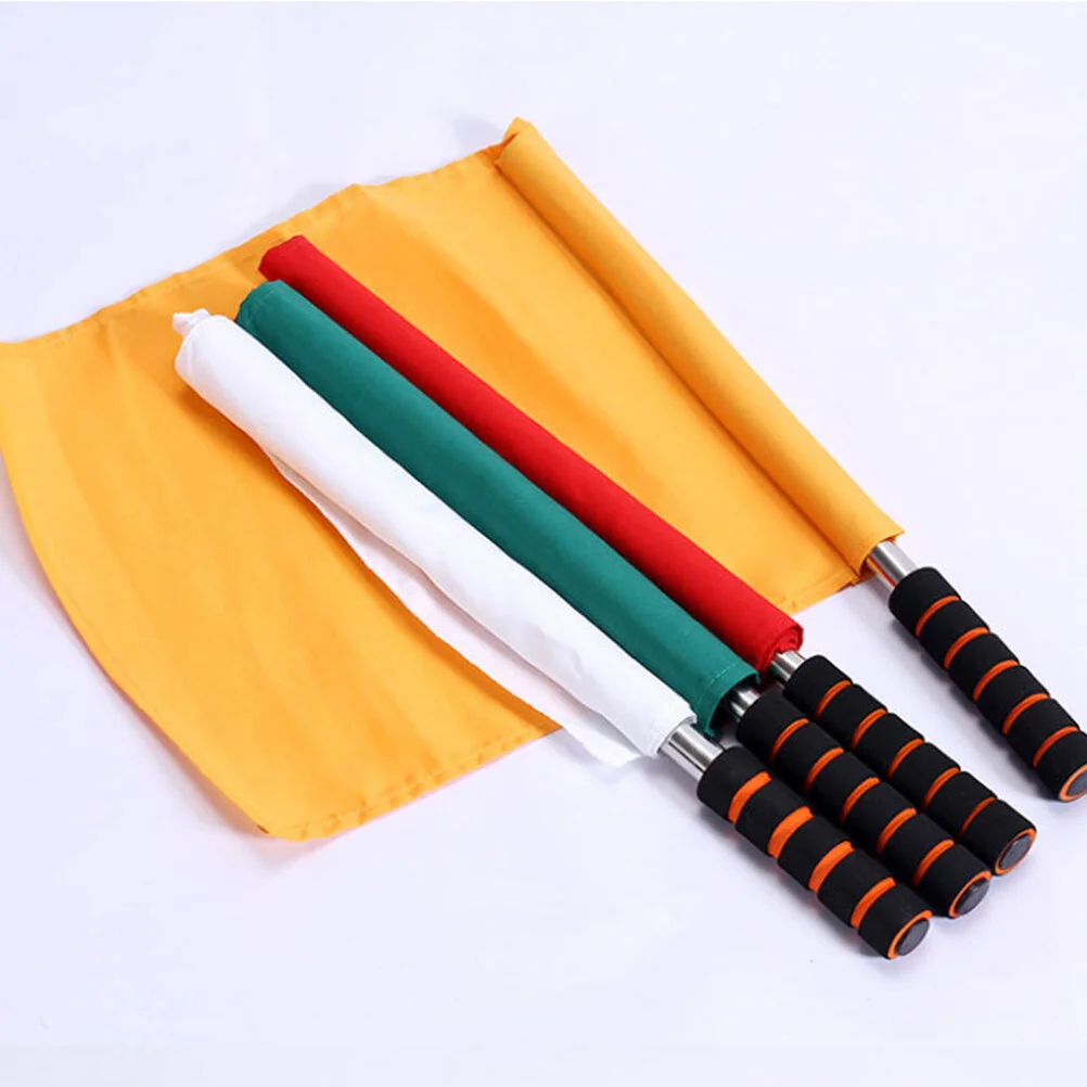

4 Pcs Athletic Gear Red Flag Game Signal Hand Flags Race Volleyball Competition Referee Handheld Racing
