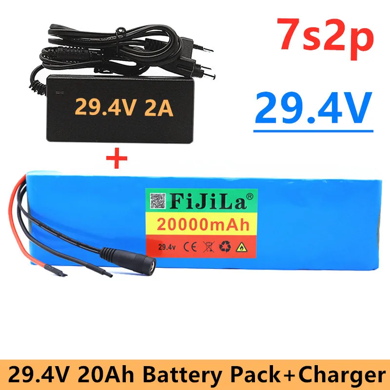 

Original 20Ah 7S2P 18650 Li-ion Akku 29.4V 20000mAh Batterie Austauschen Elektrische Fahrrad Moped Ausgleich Roller+2A Ladegerät