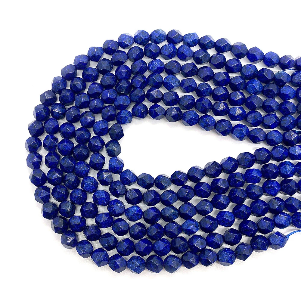 

Lapis Lazuli Natural Stone Round Loose Bead Faceted Beaded 6 8 10mm Select Size for Jewelry Making DIY Necklace Bracelet Earring