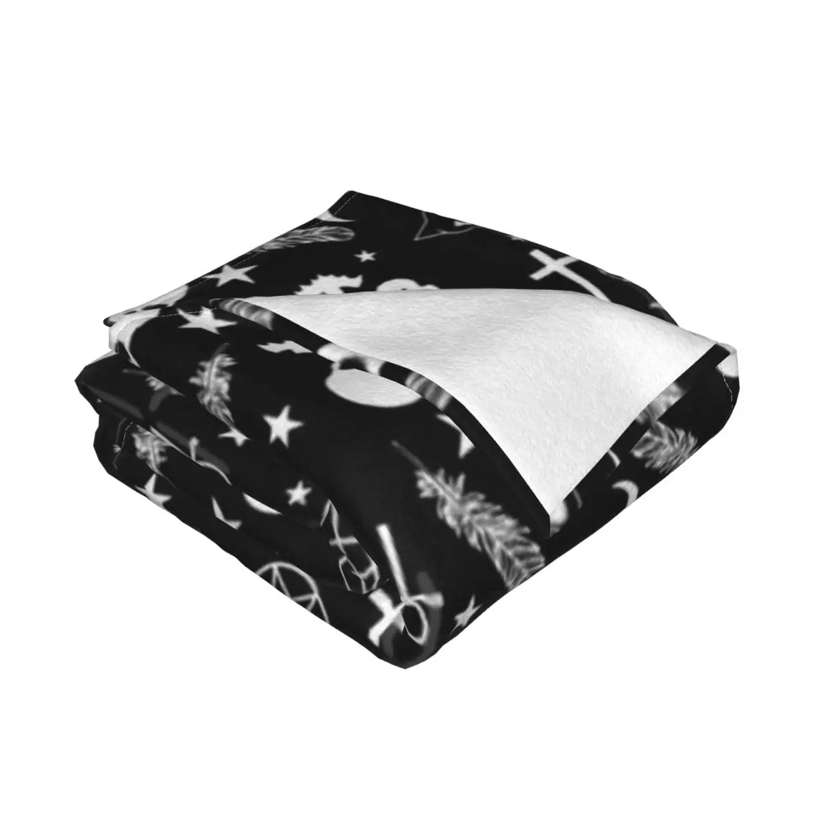 ka gotycki wzór czarownicy czarny cztery pory roku uniwersalny koc kominek można prać prezent świąteczny