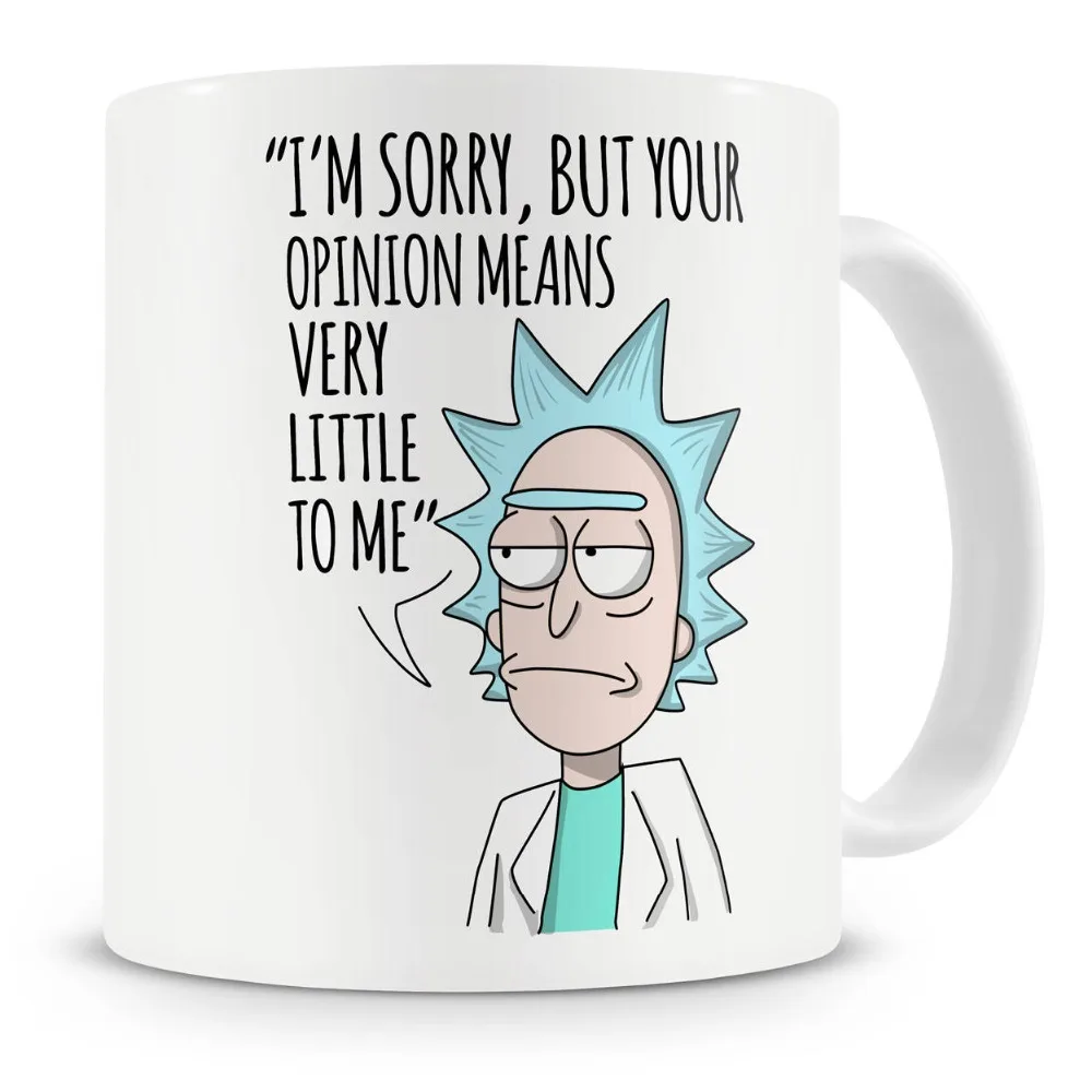 

Schwifty Tiny Rick Sanchez Mr Meeseeks Coffee Mugs Double-sided Ceramic Tea Cups Home Decal Kid Milk Mugs Novelty Beer Cups