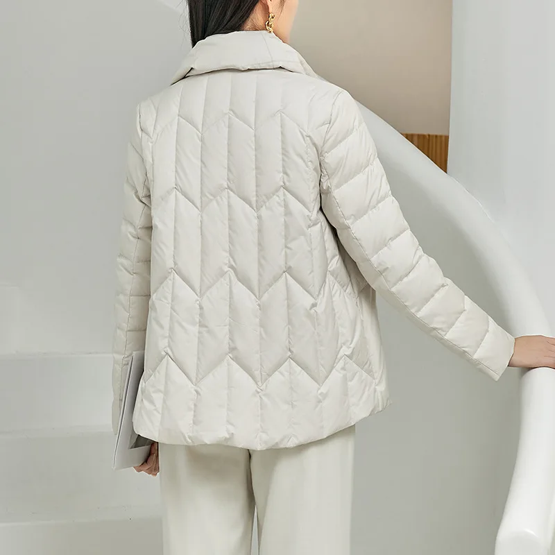 Winter 90 white duck down jacket temperament commuting simple jacket down jacket