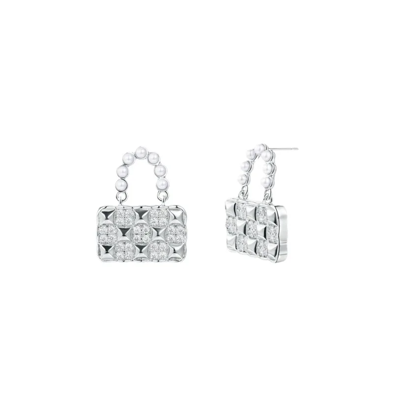 

New Bag Inlaid Zircon Cube Sugar Special Interest Light Luxury Unique And Exquisite High-Grade Ear Studs 925 Silver Pin Earrings