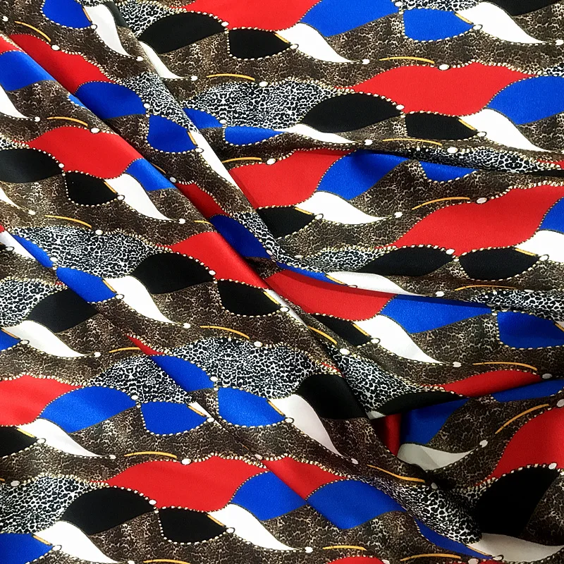 

Stretch Silk Satin Fabric 108CM Wide 19MM 90% Silk & 10% Spandex Leopard Print Dress Summer Silk Fabric Y098