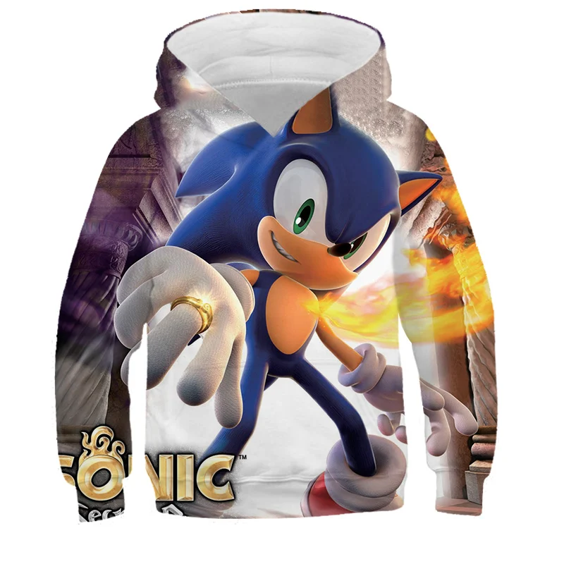 

Детская толстовка с длинным рукавом и 3D-принтом, свободного покроя