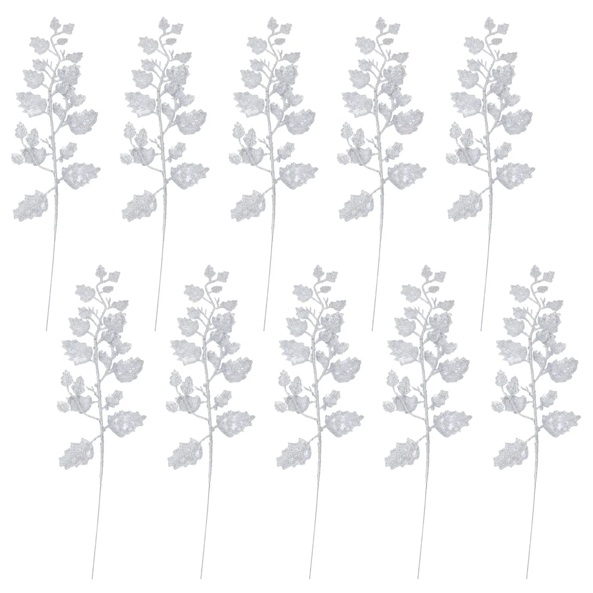 

Christmas Leaves Leaf Glitter Tree Picks Artificial Branches Faux Pick Stemsstem Pine Glittered Wreath Bayfiller Ornament Fake