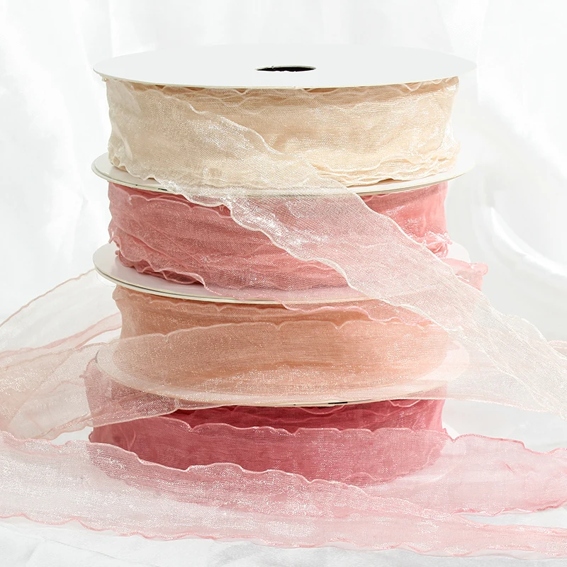 

Wavy Silk Organza Ribbon Bow Material for Hair Accessories Gift Wrapping Gift Decoration Lace Ribbon