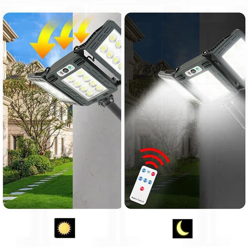 800 светодиодов мощные уличные солнечные фонари датчик движения