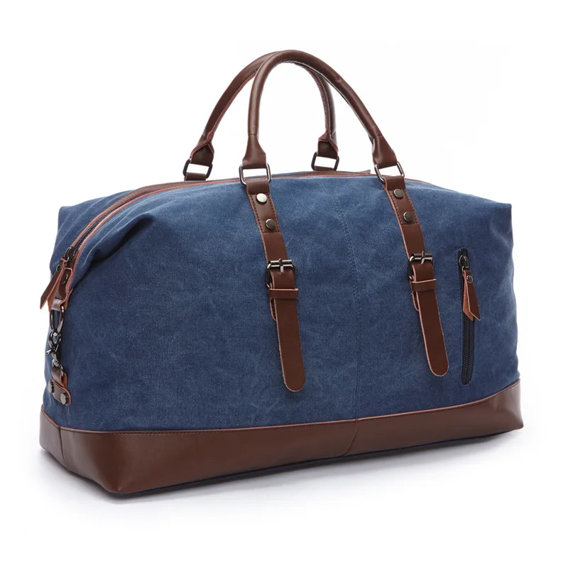 2023 Canvas Leather Men Travel Bags Carry on Luggage Men Duffel Bags Travel Tote Large Handbag