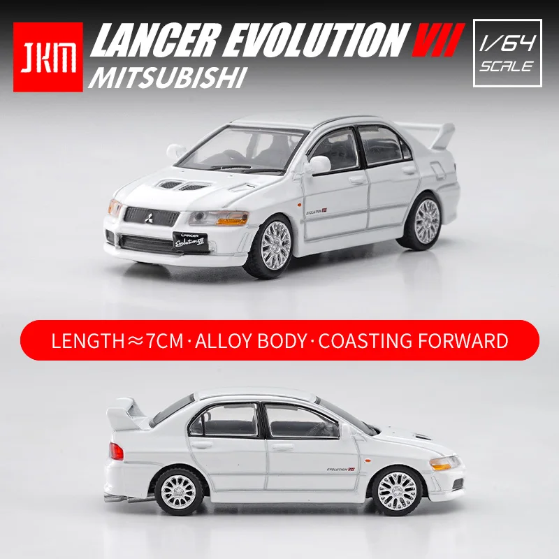JKM 1/64 Mitsubishi Lancer EVO 7 Evolution VII литая модель игрушечных автомобилей из сплава подарки для мальчиков автомобиль детская модель автомобиля
