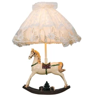european childrens bedroom bedside table lamp lace cloth creative fashion trojan horse holiday gift decorative table lamp