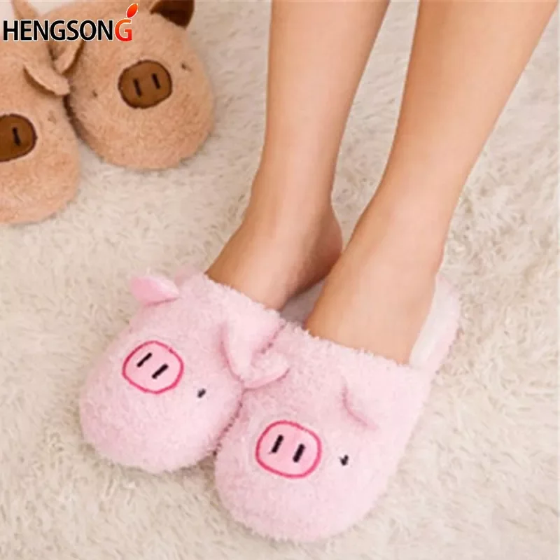 

Winter Women's Slipper Home Shoes For Women Chinelos Pantufas Adulto Fashion Lovely Bear Pig Indoor House Slippers With Fur