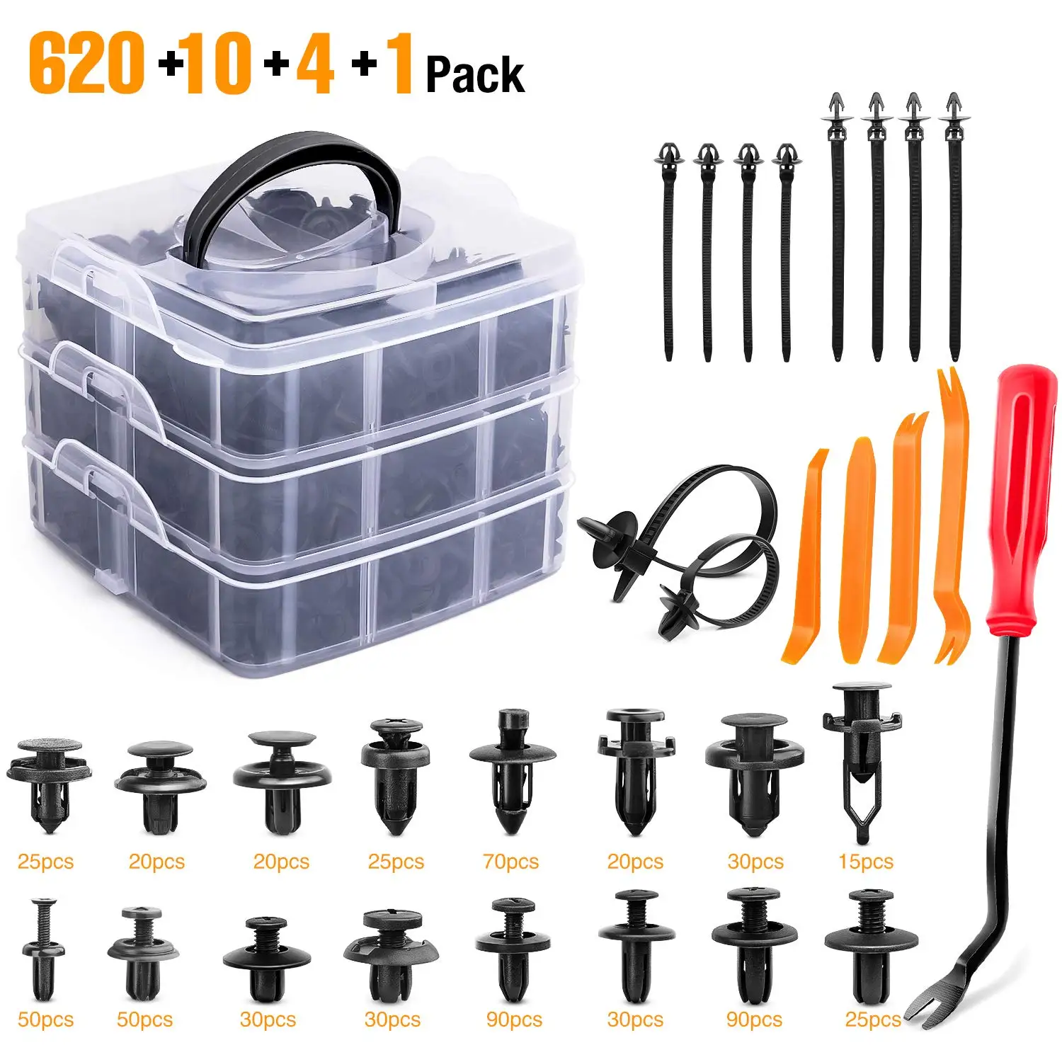 

Universal multi-functional Car Push Retainer Clips Auto Fasteners Assortment Nylon Bumper Fender Rivets For Auto Repair Tool