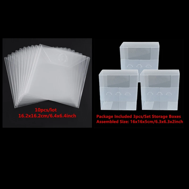 

10Pcs/set Transparent Portable Storage Bag 3Pcs/set Storage Boxes Used To Store Die Stamp Stencil Card Cover Blending Brush Hot