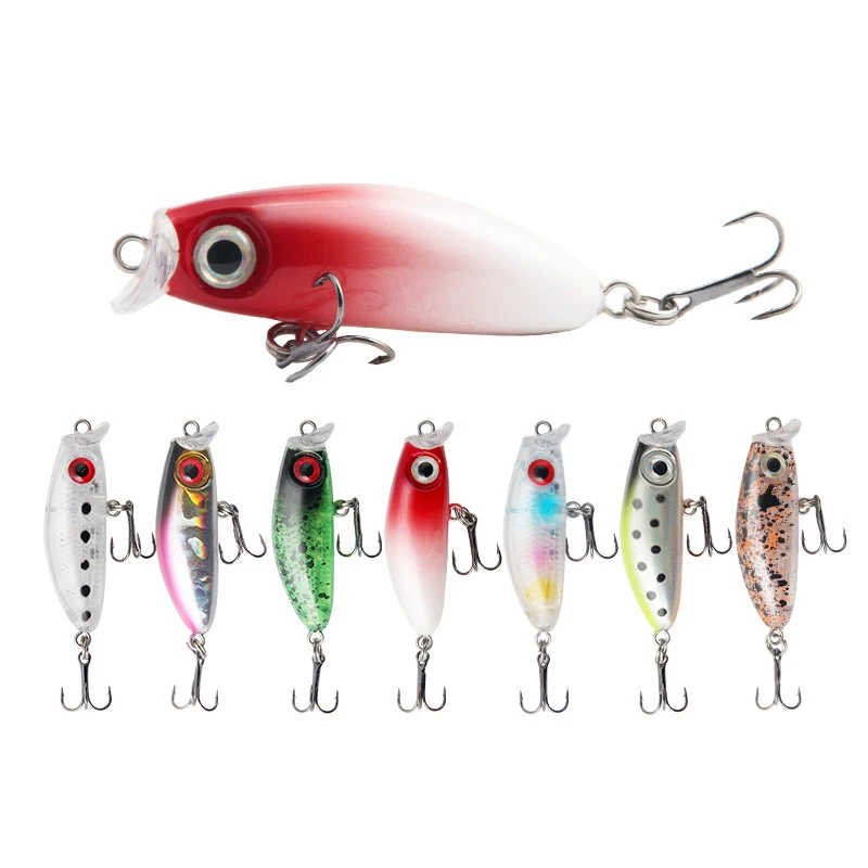 

New Topwater Minnow Baits 2.7g 4.3cm Floating Fishing Lure Artificial Fake Bait with Hooks Bionic Hard Lures Sea Fishing Tackle