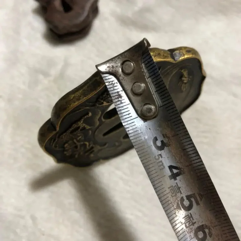 Китайская антикварная статуя единорога медная рукоятка домашняя фотография