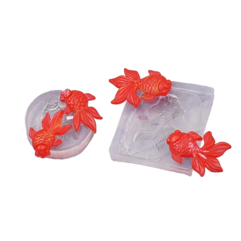 Маленькие золотые рыбки серьги ожерелья брелок кулон смоляные формы ювелирные